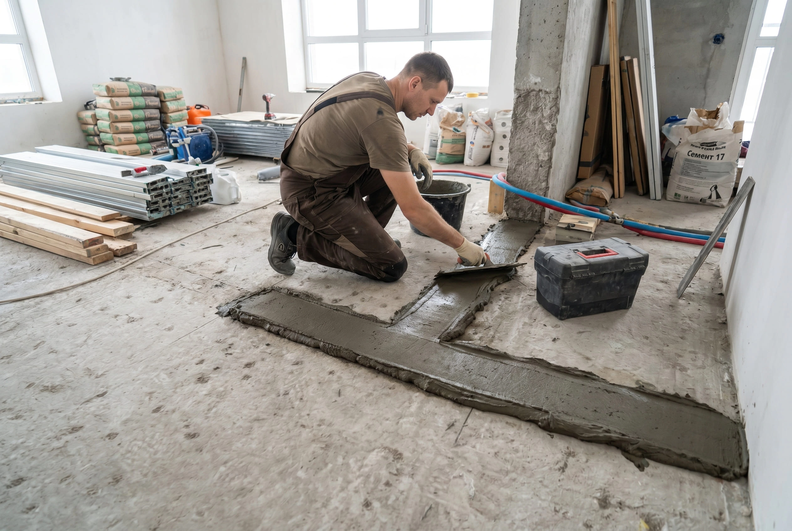 Шаг 3. Выравнивание основания под блоками2